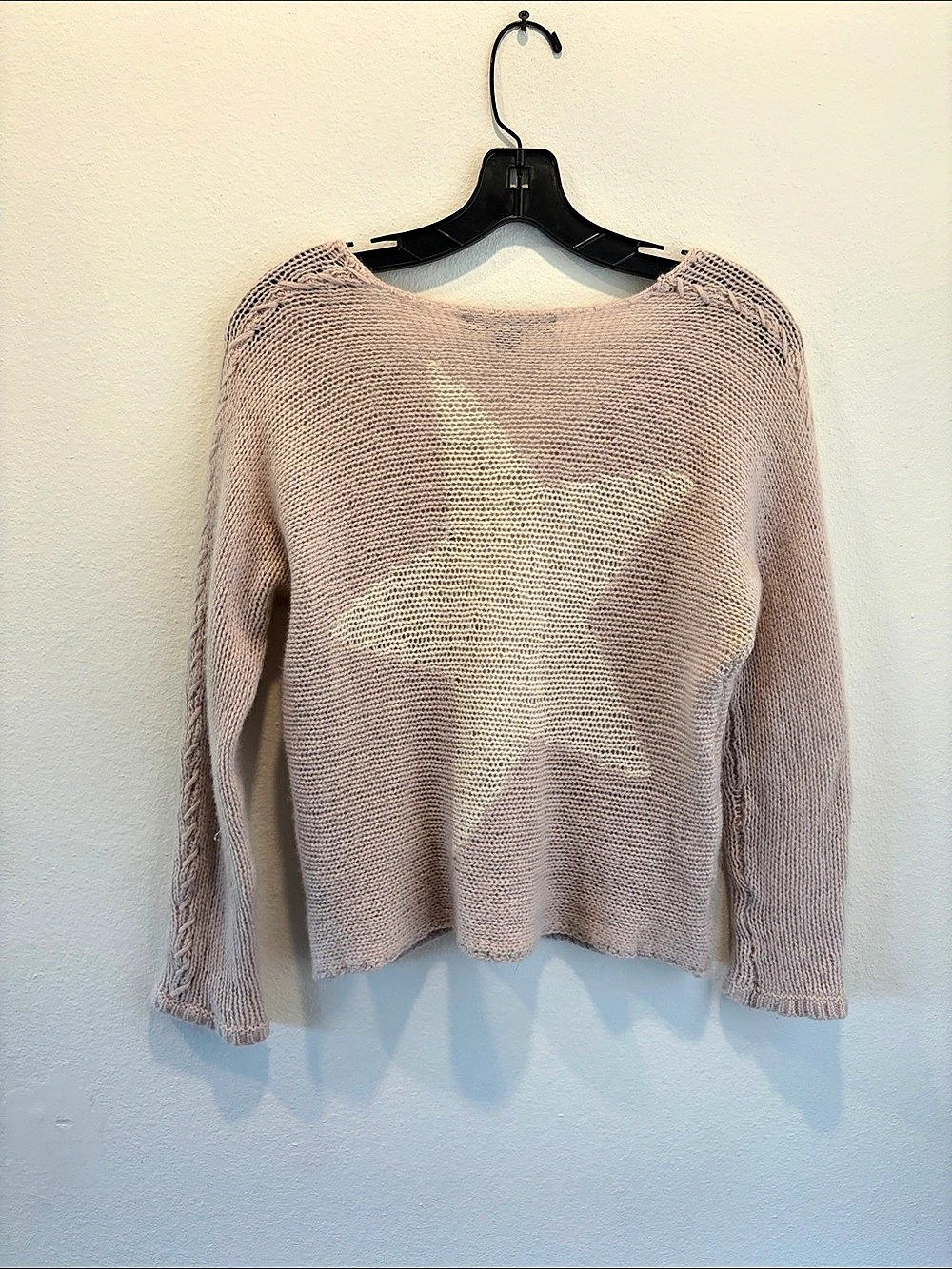 Skull Cashmere V-Neck Cashmere Sweater in light Pink Size Small